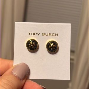 Tory Burch black stud earrings NEVER BEEN WORN